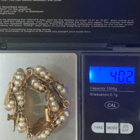 Vintage NAPIER Gold-tone Faux Pearl Flower Link Bracelet 40.2g - Picture 13 of 13